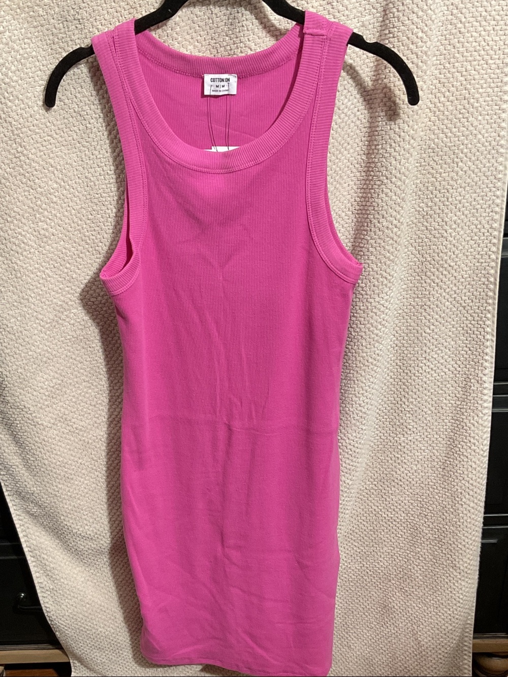 Cotton On Pink/Magenta Ribbed Racer Tank Mini